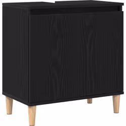 Ce Cabinet de Salle de Bain en Chêne Noir Moderne allie style et praticité, parfait pour ta salle de bain. Fait en bois d'ing ...