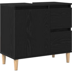 Meuble Lavabo Noir Chêne 65x33x60 cm Bois d'ingénierie vidaXL