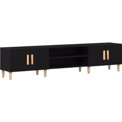 Ce grand meuble TV en chêne noir est le cœur de ton salon, alliant praticité et style. Fait en bois d'ingénierie de qualité,  ...