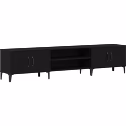 Ce cabinet TV moderne en chêne noir combine style et praticité, conçu pour aller avec la déco contemporaine de chez vous tout ...