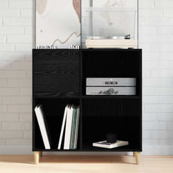 Armoire à disques Noir Chêne 84,5x38x89 cm Bois d'ingénierie Vidaxl