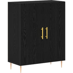 Buffet Noir Chêne 69,5x34x90 cm Bois d'ingénierie vidaXL