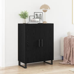 Buffet moderne - vidaXL - Chêne noir - 2 portes - Bois massif - Finition mate