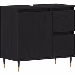 Cette Coiffeuse Chêne Noir est l'alliance parfaite de l'élégance moderne, prête à illuminer n'importe quelle salle de bain. A ...