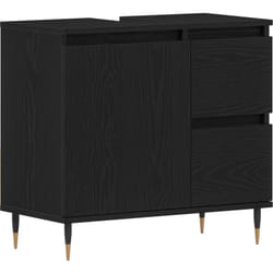 Vidaxl - Meuble lavabo Noir Chêne 65x33x60 cm Bois d'ingénierie