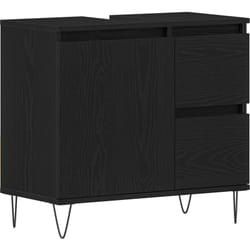 Vidaxl - Meuble sous lavabo Noir Chêne 65x33x60 cm Bois d'ingénierie