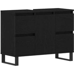 Cabinet de salle de bain avec tiroir Chêne noir 80 x 33 x 60 cm Vidaxl