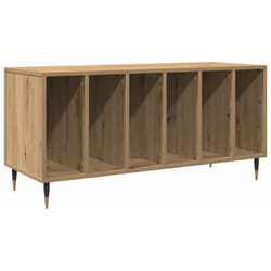 Meuble à vinyles avec étagère chêne artisanal 100 x 38 x 48 cm Vidaxl