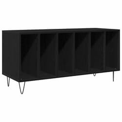 Meuble À Vinyles Chêne Noir 100 X 38 X 48 Cm Bois D'Ingénierie Vidaxl