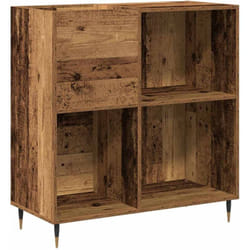 Meuble à vinyles avec étagère chêne artisanal 85 x 38 x 89 cm vidaXL