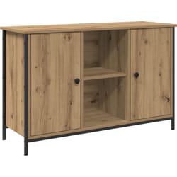 Vidaxl - Meuble tv Noir Chêne 101x35x65 cm Bois reconstitué et Acier