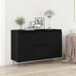 Buffet bas - vidaXL - Chêne noir - Étagères réglables - Finition mate