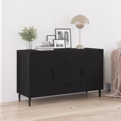 Buffet contemporain - vidaXL - Chêne noir - 4 tiroirs - 2 portes - Finition mate