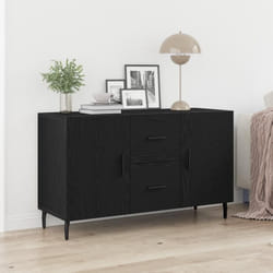 Buffet contemporain - vidaXL - Chêne noir - 4 tiroirs - 2 portes - Finition mate