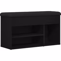 Ce banc d'entrée allie style et praticité, parfait pour n'importe quel couloir ou foyer. Fait en chêne massif et fini en noir ...