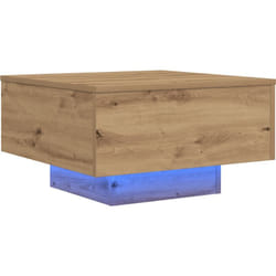 Table basse avec lumières led Chêne artisanal 55x55x31 cm Vidaxl