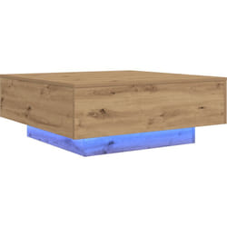 Table basse avec lumières led Chêne artisan 80x80x31 cm Vidaxl