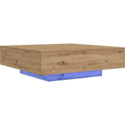 Table basse avec lumières led Chêne artisanal 100x100x31 cm Vidaxl