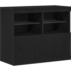 Vidaxl - Buffet avec lumières led Chêne noir 81x37x67 cm
