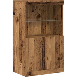 Vidaxl - Buffet avec lumières led Bois ancien 60x37x100 cm