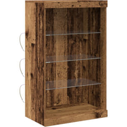 Buffet avec lumières LED en bois ancien 60,5x37x100 cm vidaXL
