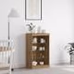 Armoire contemporaine - vidaXL - Chêne massif - Étagères en verre - Finition mate - Marron