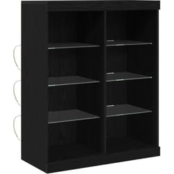 Vidaxl - Buffet avec lumières led en chêne noir 41x37x100 cm