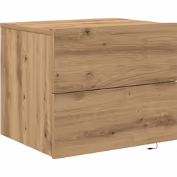 Cette table de chevet a une finition en chêne artisanale qui s'accorde bien avec sa forme rectangulaire, ce qui en fait un su ...
