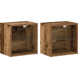 Tagère flottante 2 pièces Bois ancien 40x28,5x40 cm Bois d'ingénierie Vidaxl