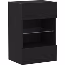 Cette armoire de rangement noire moderne mêle style et fonction. C'est un super ajout à n'importe quel salon moderne. Son des ...