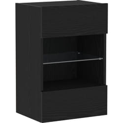 Meuble tv led Chêne Noir 40x30x60,5cm en Bois d'ingénierie Vidaxl