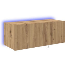 Buffet TV avec lumières LED Chêne Artisan 80x35x31 cm vidaXL