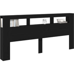 Vidaxl - Tête de lit de rangement avec lumières led Chêne noir 220x18,5x103,5 cm