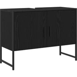 Vidaxl - Meuble sous lavabo salle de bain Chêne Noir 80x33x60 cm Bois d'ingénierie