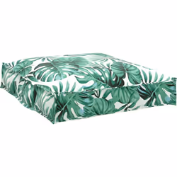 Ce coussin carré motif feuille apporte une touche de tropiques à ton intérieur avec son design vert et blanc éclatant. Il mes ...