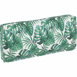 Ce coussin de chaise rectangulaire à motif de feuilles mesure 120 cm de long, 50 cm de large et 12 cm de haut, c'est le compl ...