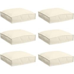 Coussin pour assise de palette 6 pcs Crème 40 x 40 x 8 cm Vidaxl