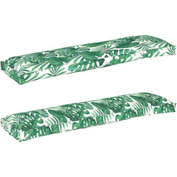 Coussins de palette pour banc 2 pcs Motif de feuilles 150x40x8 cm Tissu Oxford Vidaxl