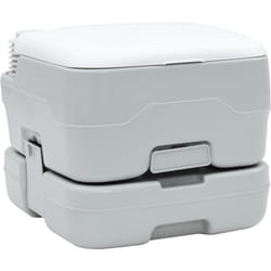Toilette portable grise et blanche en plastique 10 l Vidaxl