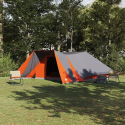 Tente familiaux grise et orange imperméable pour 12 personnes