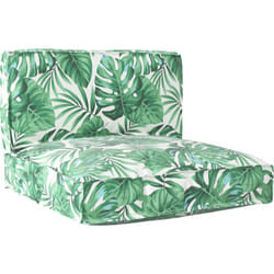Set de coussins de palette 2 pièces motif feuillage en tissu Oxford vidaXL