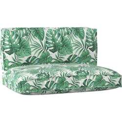 Ensemble de coussins de palette 2 pièces motif feuilles en tissu Oxford vidaXL