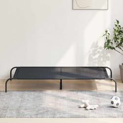 Lit Surélevé Pour Chien Noir 150x90x20 Cm Textilène Et Acier Vidaxl