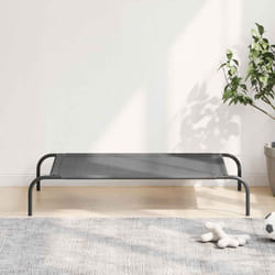 vidaXL Lit surélevé pour chien gris 110x65x20 cm textilène et acier