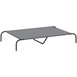 Lit surélevé pour chien gris 130x80x20 cm tissu oxford et acier Vidaxl