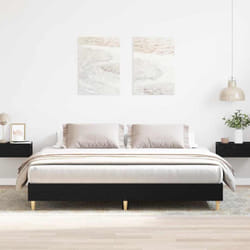 Cadre De Lit Chêne Noir 200 X 200 Cm Bois D'Ingénierie Vidaxl