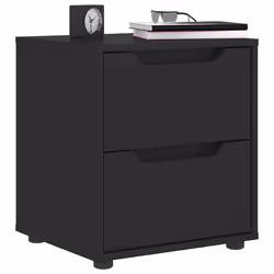 VidaXL 4108281 Table de nuit et table de chevet 2 tiroir(s) Noir