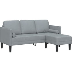 Canapé 3 places l gris clair 160 cm en tissu Vidaxl