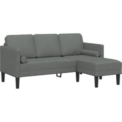 Vidaxl - Canapé d'angle 3 places Gris foncé 160 cm en tissu