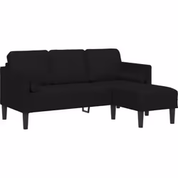 Ce canapé en L est le point de mire idéal pour votre salon, alliant style moderne et praticité. Il a une finition noire éléga ...